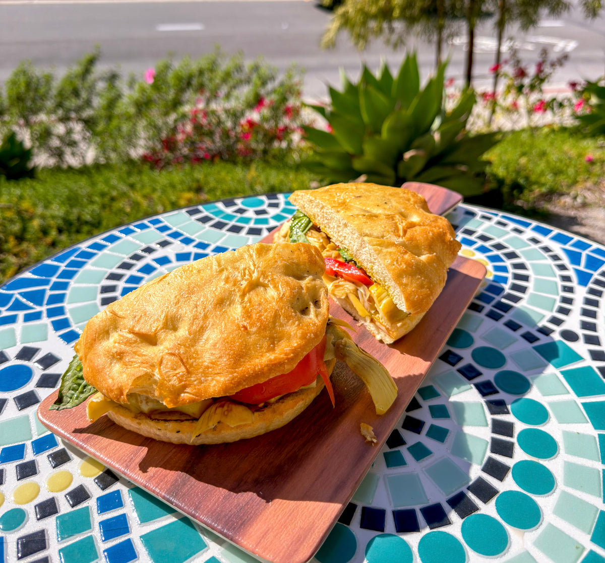 Artichoke and Red Pepper Caprese sandwich at Buon Cibo Italian Specialties