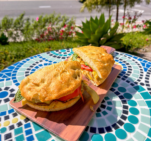 Artichoke and Red Pepper Caprese sandwich at Buon Cibo Italian Specialties