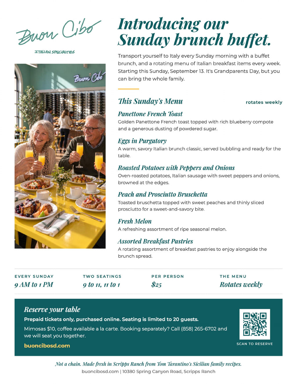 Sunday Brunch Buffet at Buon Cibo